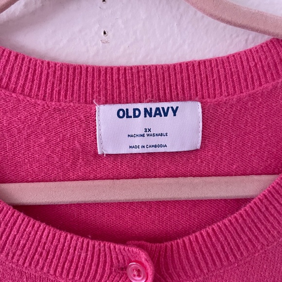 Cotton Blend Pink Cardigan, 3x - Picture 2 of 7